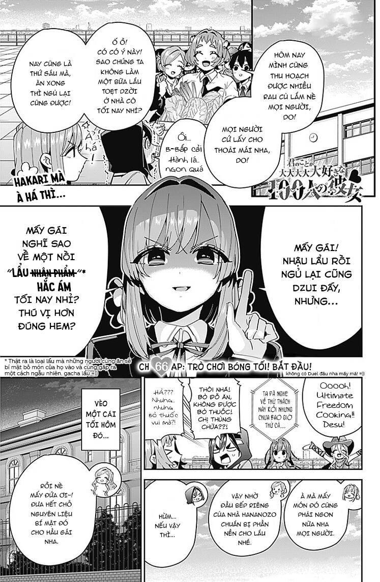 kimi no koto ga dai dai dai dai daisuki na 100-ri no kanojo chapter 66: trò chơi bÓng tỐi! bắt đầu!!! - Next chapter 67: giải sumo rái cá đỉnh của chóp